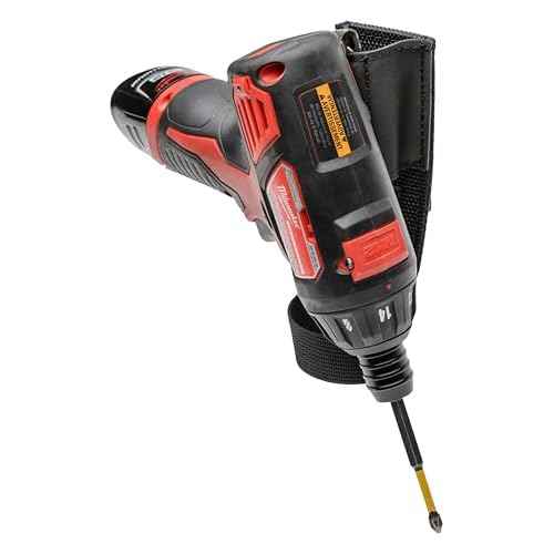 Diamondback Gun Loop Drill Holster - Durable SuperFabric Drill Holder for Tool Belt - Professional-Grade Tool Belt Drill Holster for Nail Guns, Driver, Chalk Line and Tools - Black, 7" x 2"