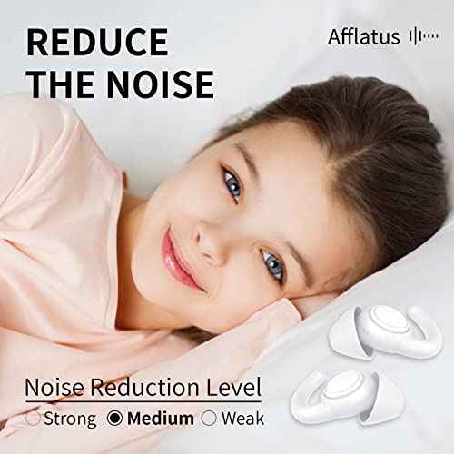Afflatus Kids Ear Plugs for Sleeping and Small Ear Canls, Age 10-17, Comfort Earplugs for Small Ears, Sleep, Noise Reduction, Concerts, Reusable, Washable (Size S, Pairs*2)