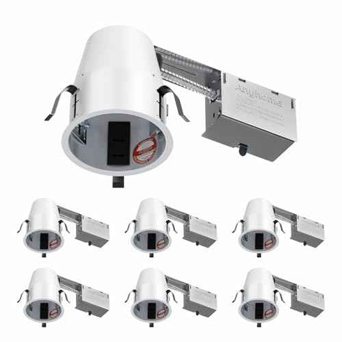 6 Pack 4 Inch Recessed Lighting Housing Remodel, 2024 Version IC Rated & Air Tight General Can Light Housing, Recessed Retrofit Downlight Housing, E26 Connector, ETL Listed