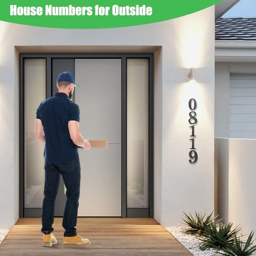 FumWens 5 Inch Black House Numbers, Large Modern Outdoor Address Sign - Variation Black 1