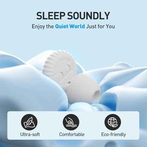 Noise Cancelling Earplugs for Sleeping: 2 Pairs of Soft Earplugs - Made of 35 Decibel Soundproof Silicone Comfortable Material Suitable for Office Learning and Travel