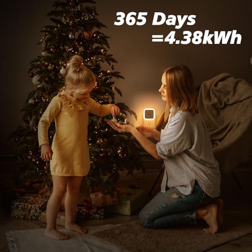 Sujeet Warm White Night Light Pack of 8 Plug-in Wall Night Lamps Dusk to Dawn LED