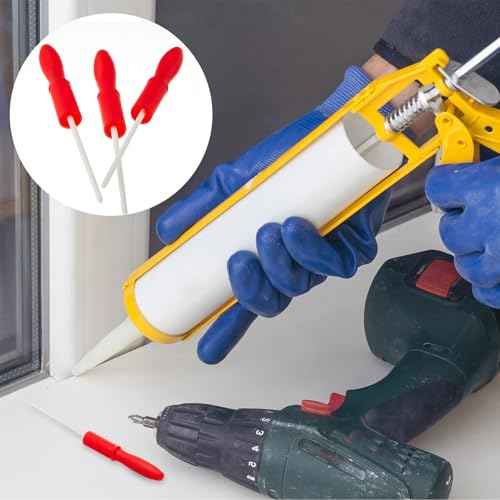 Gisafai 10 Pcs Caulk Tube Caps Reusable Caulk Saver Tube Sealer Caps Finishing Tool for Sealing and Preserving Open Universal Prevent Drying (Red)