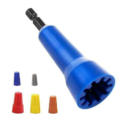 Wire Nut Twister,LISTENJIALE Wire Twister Tool for Drill and Wire Connector Driver with 1/4" Chuck(Blue)