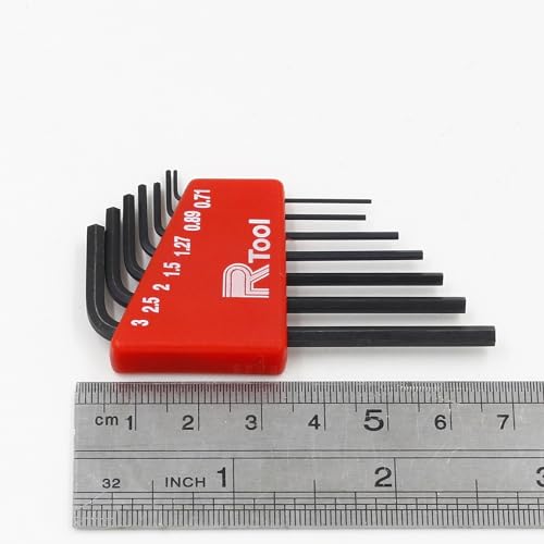 7pcs Mini Hex Key Allen Wrench Set (0.71mm-3mm), Small L Shaped Allen Key, Size 0.71mm, 0.89mm, 1.27mm, 1.5mm, 2mm, 2.5mm, 3mm Micro Tool