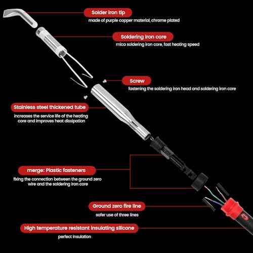 Solder iron set,80W-300W external heating with replaceable soldering iron head, core, simple bracket, high-power industrial DIY soldering iron 110V US plug (300WWT)