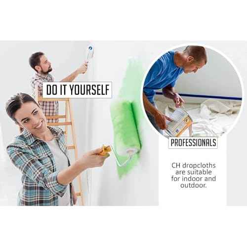 Canvas Painters Drop Cloth (Size 4 x 10 Feet - Pack of 1) - Pure Cotton Paint Drop Cloth for Painting, Curtains, Furniture & Floor Protection - All Purpose Thick Canvas tarp with Double Stitched Edges