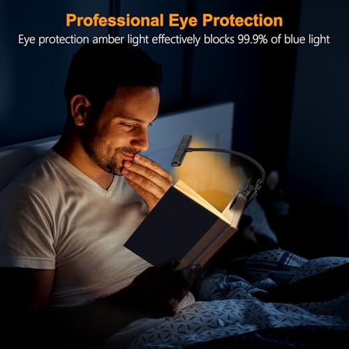 Gritin Rechargeable LED Book Light with Clip, 19 LEDs, Black / 1