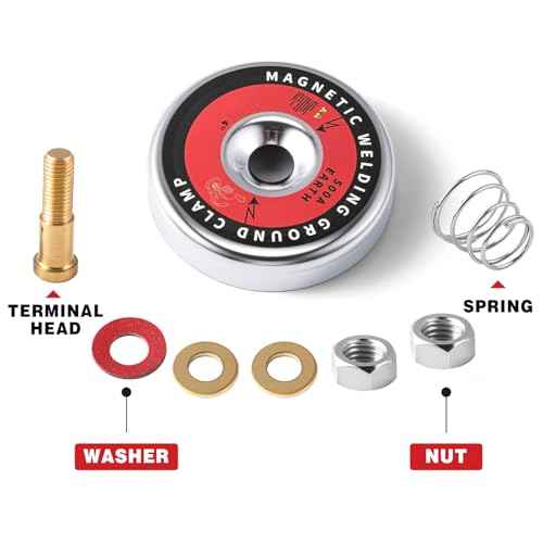 500 Amp Magnetic Welding Ground Clamp ¥Õ3. 34¡± Strong Gripping Quick Release Magnetic Welding Support Clamp Tools for Soldering Cutting Plant Industries Work and Instrument Processing