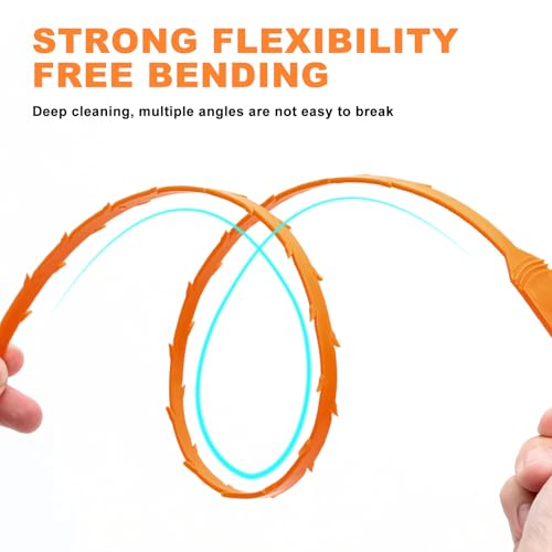 QUIUMES 4-Pack 20 Inch Flexible Drain Snake Clog Remover for Hair & Debris