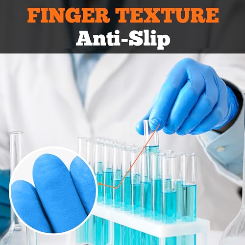 TitanFlex Heavy Duty Nitrile Exam Gloves Blue Large Box of 100 - Latex Free