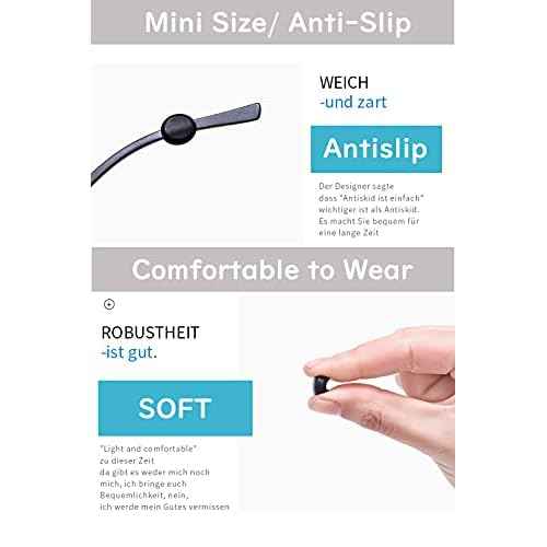 OPUGIT Silicone Eyeglasses Temple Grips, Mini Round Eyewear Retainer, Anti-Slip Glasses Retainer, Frame Grips for Spectacle, Sunglasses, Glasses, Eyewear, 10 Pairs, Clear