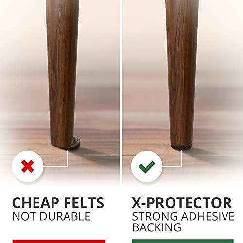 X-PROTECTOR Felt Furniture Pads 56 pcs, 3/4 Inch Brown Round Floor Protectors for Chairs