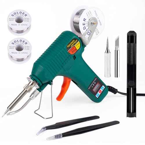 Soldering Gun Kit - Soldering Iron Kit with Adjustable Temp 180-520¡ÆC,ON/OFF Button,80W LED Digital Internal Heat Soldering Gun,Auto Send Tin Soldering Kit for Electronics Welding Repair DIY
