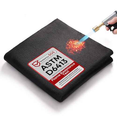 TOPDC Welding Blanket 40x40 Inch, High Temp Resistant Carbon Felt Pad, 5mm Thick Heat Shield Fabric Withstands 2200¢µ, UL94&MSDS Certified, Flexible&Cuttable for Welding Soldering Grill Firepit