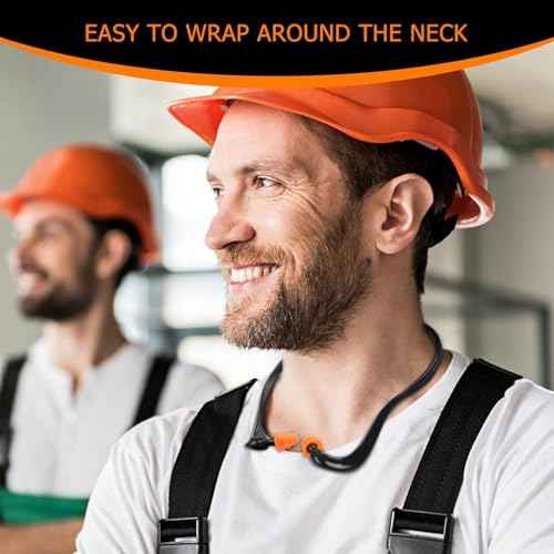 8 Pairs Ear Plugs Banded for Shooting Range Noise Cancelling Reusable Washable Ear Protection with Silicone Tips for Construction Lawn Mowing Welding Worker Shooter Hearing Protection