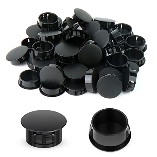 50PCS 1 Inch Black Plastic Hole Plugs Furniture Decorative Cover - QCDENG