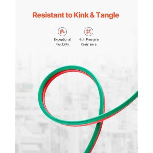 VEVOR Oxygen Acetylene Hose, 1/4-Inch x 25FT Oxy Acetylene Hose with 9/16"-18 LH/RH B Fittings, R Grade Welding Torch Twin Hose with 300PSI Maximum Working Pressure for Cutting Soldering Brazing