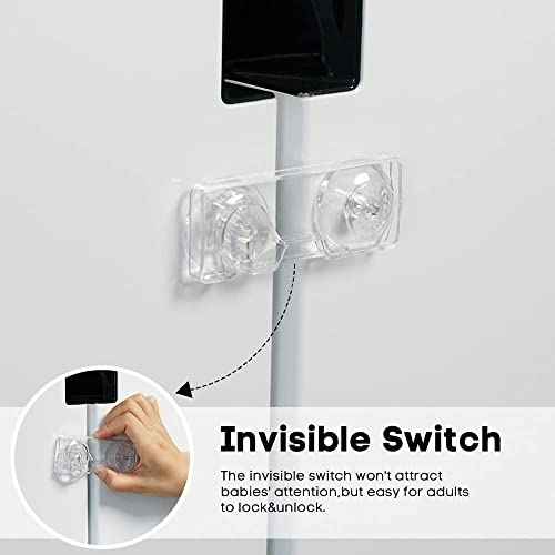 EUDEMON 2 Pack Childproof Refrigerator Lock, Baby Safety French Fridge Door Lock, Freezer Lock, Invisible Cabinet Cupboard Lock for Toddlers, Easy to Install, no Tools Need or Drill (Transparent)