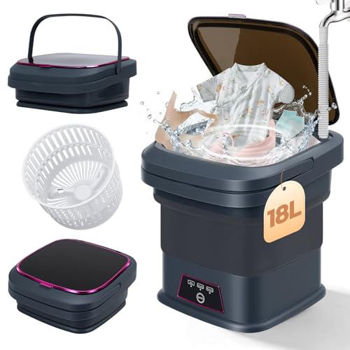 Omosando Portable 18L Foldable Mini Washing Machine with Spinner for Travel & Home