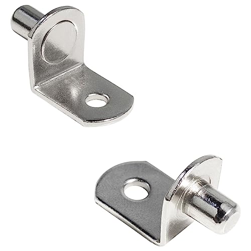 WINKING MOON 1/4 Inch Silver L-Shaped Metal Shelf Pins Support Pegs (20 pcs)