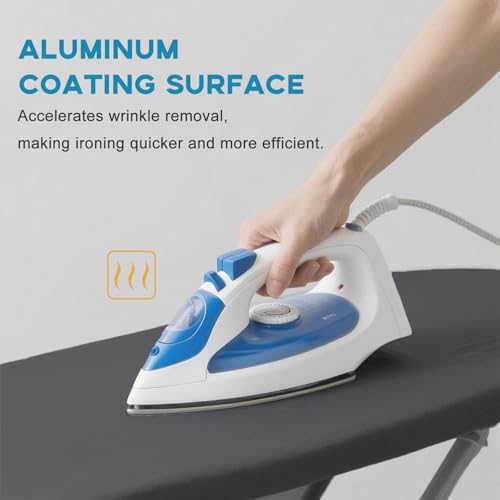Ironing Board Cover with Padding 15"x54" Black (Rainhol) – Adjustable Fit, 10mm Padding, Heat-Reflective Aluminum