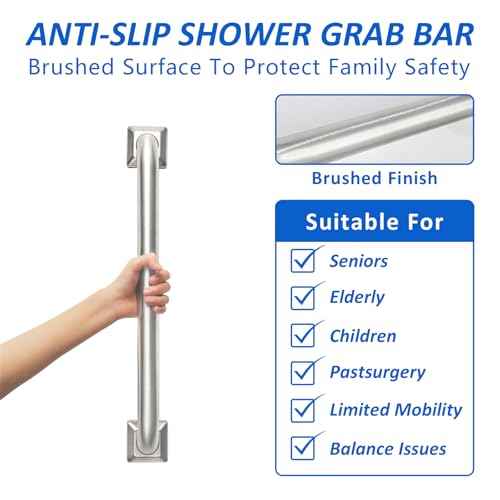 Bathroom Grab Bars Stainless Steel Handrail ADA Compliant 500lbs bathtubs and Showers Toilet Handle Safety for Handicap, Elderly, Disabled, Injury (24inches)