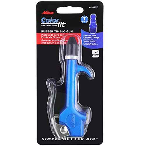 ColorFit by Milton 1/4¡± NPT Lever Blow Gun Tool - Rubber Tip Nozzle (Blue)