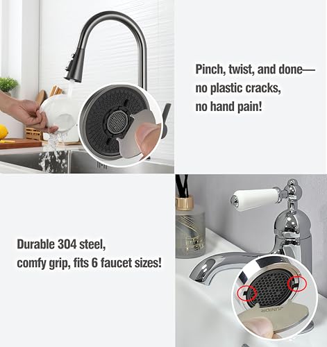 Nexoroot Upgraded Stainless Steel Faucet Aerator Key – 6 Sizes Universal Fit for Plumbing Maintenance