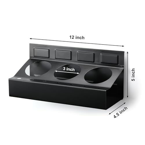 Mayouko Black Magnetic Toolbox Shelf 4-Piece Tray Set with Paper Towel & Can Holders