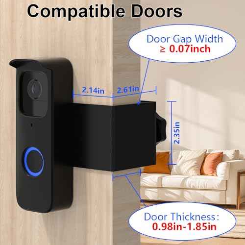 Blink Doorbell Mount, Anti Theft Blink Video Doorbell Mount, No Drill Door Mount for Blink Video Doorbell Camera 2021 1st Gen, No Block Sensor & Night Vision & Weather Proof