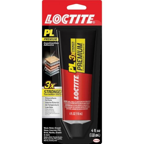 Loctite PL Premium Polyurethane Construction Adhesive 4 fl oz - Versatile Indoor & Outdoor Glue
