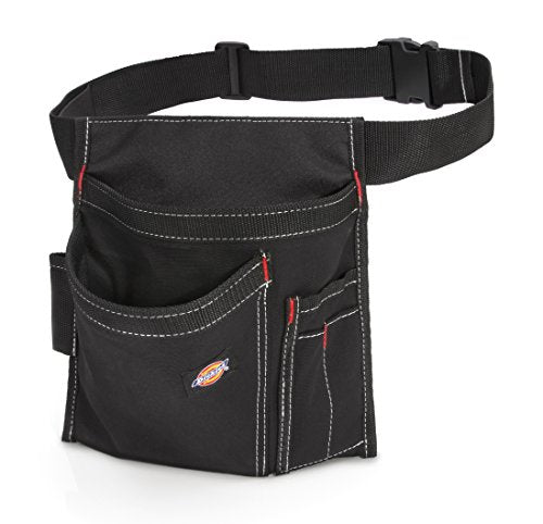 Dickies Black 5-Pocket Single Side Tool Belt Pouch Work Apron - Adjustable Canvas