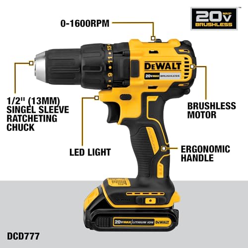 DEWALT 20V MAX Cordless Drill Driver Set with Battery and Charger