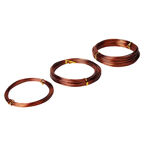 Quality Bronze Long Lasting Bonsai Training Wire Set of 3 Sizes - 1.0mm, 1.5mm, 2.0mm, Corrosion and Rust Resistant (32 Feet Each Size)