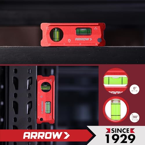 ARROW 4-Inch Torpedo Level - Magnetic Pocket Leveler Tool (4 inch)