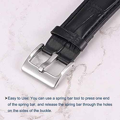 uxcell 2 Pcs Watch Strap Clasp Replacement, Brushed Stainless Steel Broadside Type Buckle, for 18mm Width Watch Bands