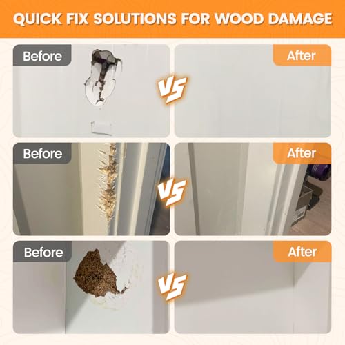 Aididan White Wood Filler 16 Oz - Paintable & Stainable Wood Repair Kit