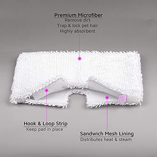Flammi 4 Pack Replacement Pads for Shark Steam Pocket Mops S3501/S3601