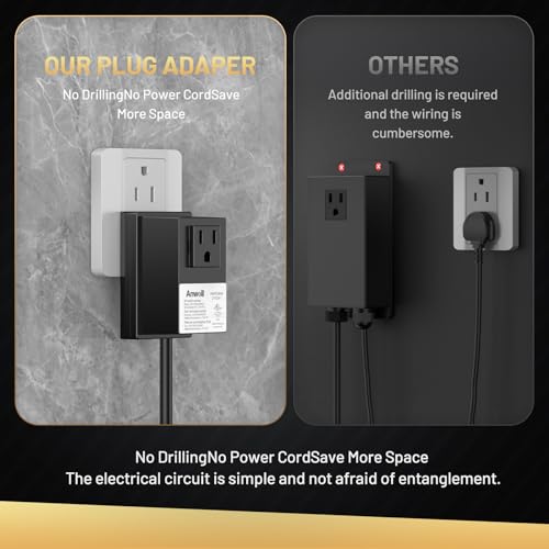 ANWOLL UL Listed Wireless Garbage Disposal Air Switch Kit Champagne Bronze 3.6" Long Button