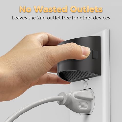 DORESshop Night Light Wall Plug, Adjustable 3000K Warm White, Black - 2 Pack