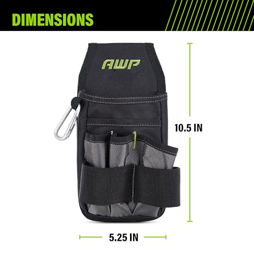 AWP Tool Pouch 7-Pocket Electrician Organizer Belt Bag - Premium Multi-Pocket Holster, 1 Pack