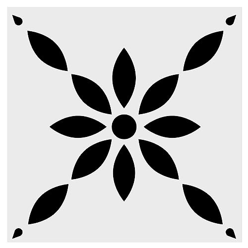 Wall Stencils for Painting Large Pattern 12" x 12", Reusable Large Floor Stencils, Simple Tile Stencils for Decor (NS5)
