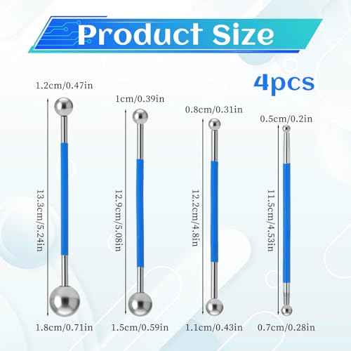 4 Pcs Caulking Ball Tool Kit Tile Floor Ball Ending Tiling Tool Joint Grout Repair Concrete Countertop Caulking Spreader Polymer Clay Tools for Tile Coating Sealant Finishing