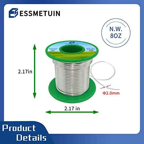 Lead Free Solder Wire(Sn99.3Cu0.7) For Plumbing Solder/Stained Glass/Crafts/Jewelry 217¡É Melting Point 2.0MM No Flux,ROHS(8oz)