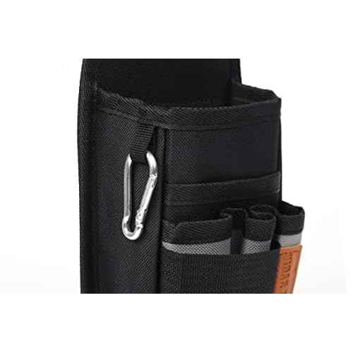 Small Tool Pouch with Belt Clip,Tool Belt Pouches,Electrician Tool Pouch.Mini Organizer Pocket Attachment for Tool Belt,5 Pockets and Heavy-Duty Metal Belt Clip Attachment.¡¦