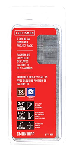CRAFTSMAN 18GA Brad Nails Project Pack for Indoor Trim & Molding