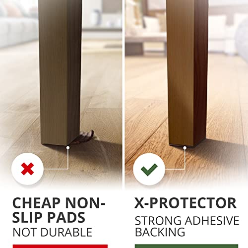 X-PROTECTOR Non Slip Furniture Pads - 16 Square 2-Inch Heavy-Duty Rubber & Felt Grippers