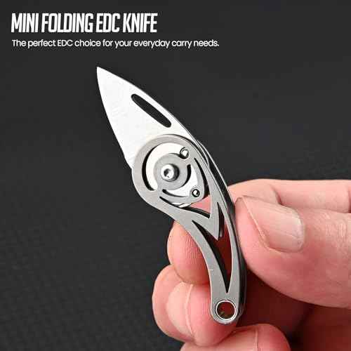 Small Pocket Knife, Titanium Keychain Knife, Stocking Stuffers, Little Box Cutter, EDC Utility Knife, Cool Keychain Gift for Men and Women