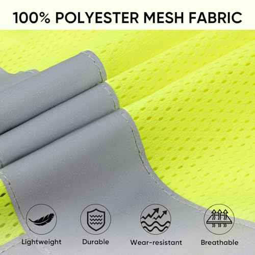 TICONN 2PK/4PK Reflective Safety Vest, High Visibility Vest with Reflective Strips for Men Women, Meets ANSI II